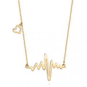 Colier argint placat cu aur galben Heartbeat cu inima DiAmanti Z1098N_G-DIA (Argint 925‰ 3,3 g.)